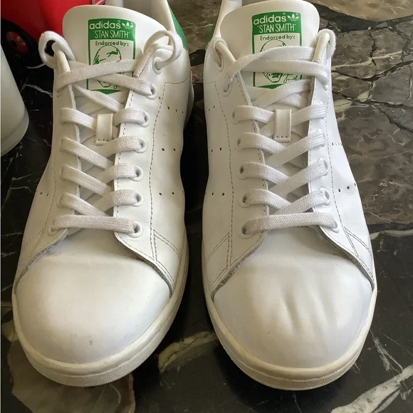Adidas Stan smith white /green leather low top sneakers size men’s 10 - Picture 4 of 9